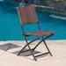 Wrought Studio™ Womack Folding Patio Dining Chair Metal in Brown | 33.25 H x 18 W x 22.5 D in | Wayfair AC94B1628ED74D15A8F784E5F3BEEECB