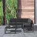 Ivy Bronx Tejas 6 Piece Sectional Seating Group w/ Cushions Metal/Rust - Resistant Metal in Black/Gray | Outdoor Furniture | Wayfair