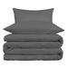 Eider & Ivory™ Loftis Traditional 3 Piece Cotton Poly Blend Duvet Cover Set Cotton in Gray | King/California King | Wayfair