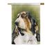 Breeze Decor Basset Hound Nature Everyday Pets Impressions 2-Sided Polyester 40 x 28 in. House Flag in Green | 40 H x 28 W in | Wayfair