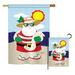 Breeze Decor Tropical Santa Winter Christmas Impressions 2-Sided Polyester 40 x 28 in. Flag Set in Gray | 40 H x 28 W in | Wayfair