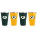 Green Bay Packers 4-Pack Matte Color Stainless Steel Pint Glass Set