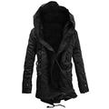 Give-koiuJackets for Men Calamar,Men Winter Warm Hooded Zip Thick Solid Fleece Coat Outwear Wind Jacket (Black,5XL)