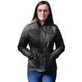 Game Ladies Morgan Antique Wax Jacket with Belt | Lined Unpadded Waxed Cotton Black