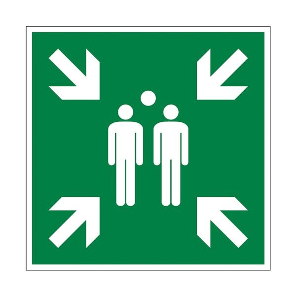 Marahrens Sicherheitskennzeichen »Sammelstelle [E007]« Aluminium 40 x 0,2 x 40 cm grau, 40x40 cm Image