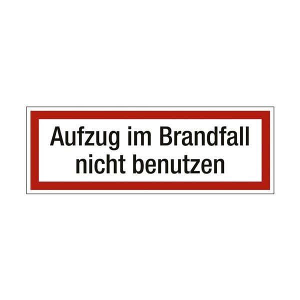 Marahrens Sicherheitskennzeichen »Textschild: Aufzug im Brandfall nicht benutzen« 29,7 x 0 rot, 29.7x10.5 cm Image