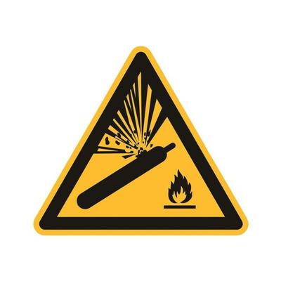 Sicherheitskennzeichen »Warnung vor Gasflaschen [W029]« 10 x 10 cm gelb, OTTO Office, 10x10 cm