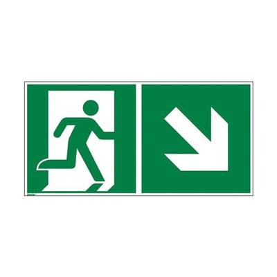 Sicherheitskennzeichen »Rettungsweg rechts abwärts [E002]« 30 x 15 cm mehrfarbig, OTTO Office, 30x15 cm