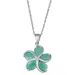 "Sterling Silver Emerald Diamond Accent Flower Pendant Necklace, Women's, Size: 18"", Green"