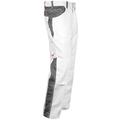 strongAnt® - Painters and Decorators Stretch Cargo Trousers with Knee Pads Pocket White Workwear, Zipper YKK + Button YKK - Made in The EU - White/Grey 30