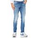 JACK & JONES Jeans Slim Fit Denim Stretch Hose mit Knopfleiste und braunen Nähten JJIGLENN JJICON, Farben:Blau,Größe Jeans:W31 L34,Z - Länge L30/32/34/36/38:L34