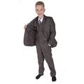 Cinda 5 Piece Boy Suits Boys Wedding Suit Page Boy Party Prom Brown Grey 10-11 Years