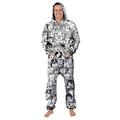 Leezeshaw Unisex 3D Funny Ahegao Printed Long Sleeve Hooded Onesie Jumpsuit All in One Piece Pyjamas Nightwear Costumes