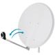 HDSAT Parabole satellite Acier Blanche 65cm Click-Clack PREMONTEE support Pliable Repliable - Blanc