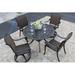 Darby Home Co Loftus 5 Piece Outdoor Dining Set Metal in Brown | 29 H x 48 W x 48 D in | Wayfair 9332E628F9DD470A96D9C65E1A5D233E