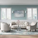 Willa Arlo™ Interiors Sherrard 3 Piece Living Room Set in Brown | 36 H x 85 W x 37.5 D in | Wayfair Living Room Sets