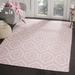 Pink/White 60 x 0.25 in Area Rug - Corrigan Studio® Waukena Geometric Handwoven Flatweave Wool Pink/Ivory Area Rug Wool | 60 W x 0.25 D in | Wayfair