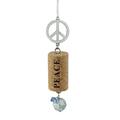 The Holiday Aisle® Tuscan Winery Peace Sign "Peace" Inspirational Green Faux Gem Accented Wine Cork Ornament 5.5" in Brown | Wayfair