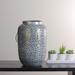 Dakota Fields Botanic Beauty Cut-Out Pillar Candleholder Lantern Metal in Gray | 14.5 H x 6.5 W x 6.5 D in | Wayfair