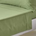 HOMESCAPES Green Pure Organic Cotton Flat Sheet Double 400TC 600 Thread Count Equivalent Bed Sheet