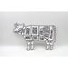 Gracie Oaks Vintage Cow Illustration Metal Sign Wall Décor Metal in Black/Gray/White | 13 H x 20 W in | Wayfair 43C6FAEB65C943A2907A395B6C6420AF