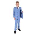 Cinda 5 Piece Light Blue Boy Suits Boys Wedding Suit Page Boy Party Prom Light Blue 5-6 Years