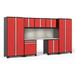 NewAge Products 8 Piece Complete Storage System, Stainless Steel in Red | 85.25 H x 160.75 W x 24 D in | Wayfair 58666