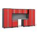 NewAge Products 8 Piece Complete Storage System, Stainless Steel in Red | 85.25 H x 160.75 W x 24 D in | Wayfair 58665