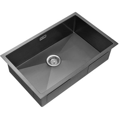 Lavello appoggio acciaio inox 80x50 cm una vasca e gocciolatoio sinistro  SA216