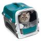 Catit Cabrio Carrier, Transportbox fuer Katzen, 51 x 33 x 35cm, tuerkis/grau