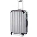 MONZANA® Baseline Hard Shell Suitcase XL | Hand Luggage | ABS Hard Case Housing | 4X Rubberised 360 Spinner Wheels | Telescopic Handle | Secure Combination Lock Hardcase Hardshell Trolley Silver