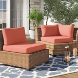 Latitude Run® Larren Indoor/Outdoor Cushion Cover Acrylic in Orange/Red/Pink | Wayfair CK-BELLE-07a-TANGERINE