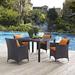 Sol 72 Outdoor™ Brentwood 5 Piece Dining Set w/ Cushions Glass in Orange | 29.5 H x 47 W x 47 D in | Wayfair C42F25DA61B24ECCBF6958D2E2E282D2