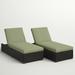 Wade Logan® Ayomikun 77" Long Single Chaise w/ Cushions Wicker/Rattan in Brown | 37 H x 31 W x 77 D in | Outdoor Furniture | Wayfair