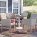 Lark Manor™ Aristidis Patio Dining Chair w/ Cushion Metal in Black/Gray/White | 35 H x 21 W x 23 D in | Wayfair ROHE6763 43172885