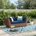 Lark Manor™ Ambroselli 70" Wide Outdoor Wicker Loveseat w/ Cushions All - Weather Wicker in Blue | 29 H x 70 W x 35 D in | Wayfair