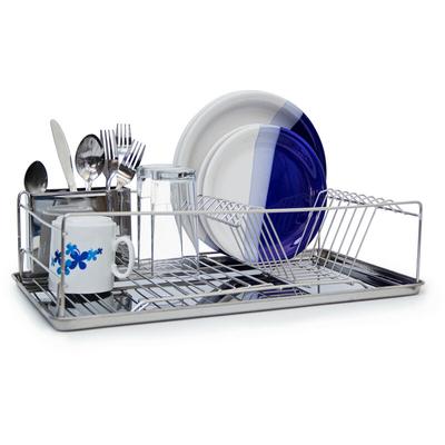 Relaxdays - gouttoir à vaisselle, en acier inoxydable, hlp : env. 33 x 48 x 12 cm, pour la cuisine,