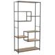 vidaXL Bookcase Solid Firwood and Steel 90.5x35x180 cm