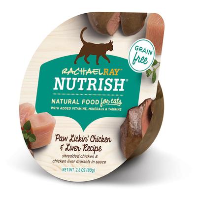 Rachael Ray Nutrish Natural Grain Free Paw Lickin' Chicken & Liver Wet Cat Food, 2.8 oz., Case of 24