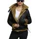 Brandslock Womens Genuine Shearling Sheepskin Leather Jacket Hooded (Brown, 5x_l)