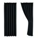 Aspire Homeware Blackout Curtains for Living Room Black Pencil Pleat Bedroom Curtains 90x90 Drop Pair of Thermal Insulated Super Soft Black Out Long Curtain with Tie Backs, 2 Panel
