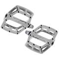 Dmr V12 Flat MTB Pedals - Polished Silver/Mountain Biking Bike Bicycle Cycling Cycle Wide Platform Dirt Jump Trail Enduro Freeride Downhill Grip Nylon Part Riding Ride Cro-mo Axle Pair Sticky Pin