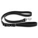 . Black Leather Dog Leash, 5 ft.