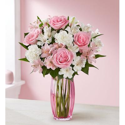 1-800-Flowers Flower Delivery Cherished Blooms Bouquet W/ Pink Vase | Same Day Delivery Available