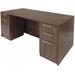Modern Walnut Rectangular Executive Desk w/6 Drawers