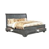 Charlton Home® Perera Storage Sleigh Bed Wood in Gray | 54 H x 80.75 W x 91.75 D in | Wayfair 2C7A542F1A4745448013ED5FE0A352BF