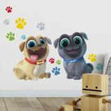 Room Mates Puppy Dog Pals Peel & Stick Giant Wall Decal Vinyl in Blue/Brown/Yellow | 10" H x 18" W | Wayfair 213775WHGG