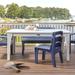 Uwharrie Chair Jarrett Bay Solid Wood Dining Table Wood in Blue/White | 21 H x 85 W x 40 D in | Outdoor Dining | Wayfair JB93-027W