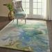 Blue/Green 66 x 0.75 in Area Rug - Wade Logan® Tottenville Abstract Handmade Tufted Blue/Beige/Green Area Rug Wool | 66 W x 0.75 D in | Wayfair