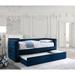 Rosdorf Park Eldorado Twin Daybed w/ Trundle Upholstered/Polyester in Blue | 34.25 H x 43 W x 87.63 D in | Wayfair 8F86805F499D46E6AAE417B4E607BA53